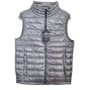 Vintage Blue Ocean Collection Puffer Vest Lightweight Liquid Gray Y2K Large NEW